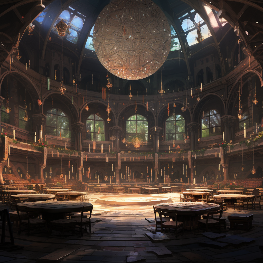 Beautiful Magic School Great Hall with Dining Tables