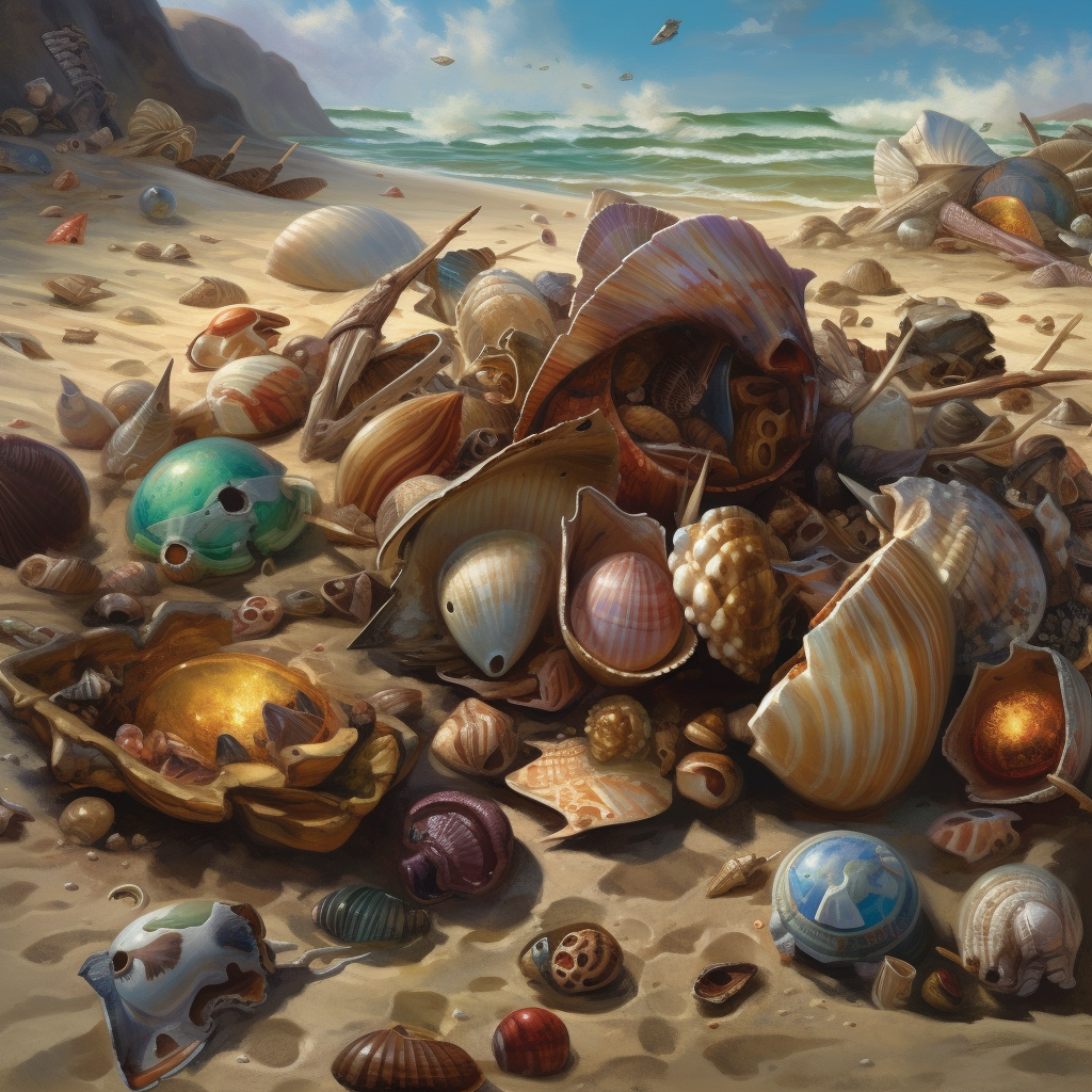 Magic Gathering Beach Seashells Hyperrealism Art