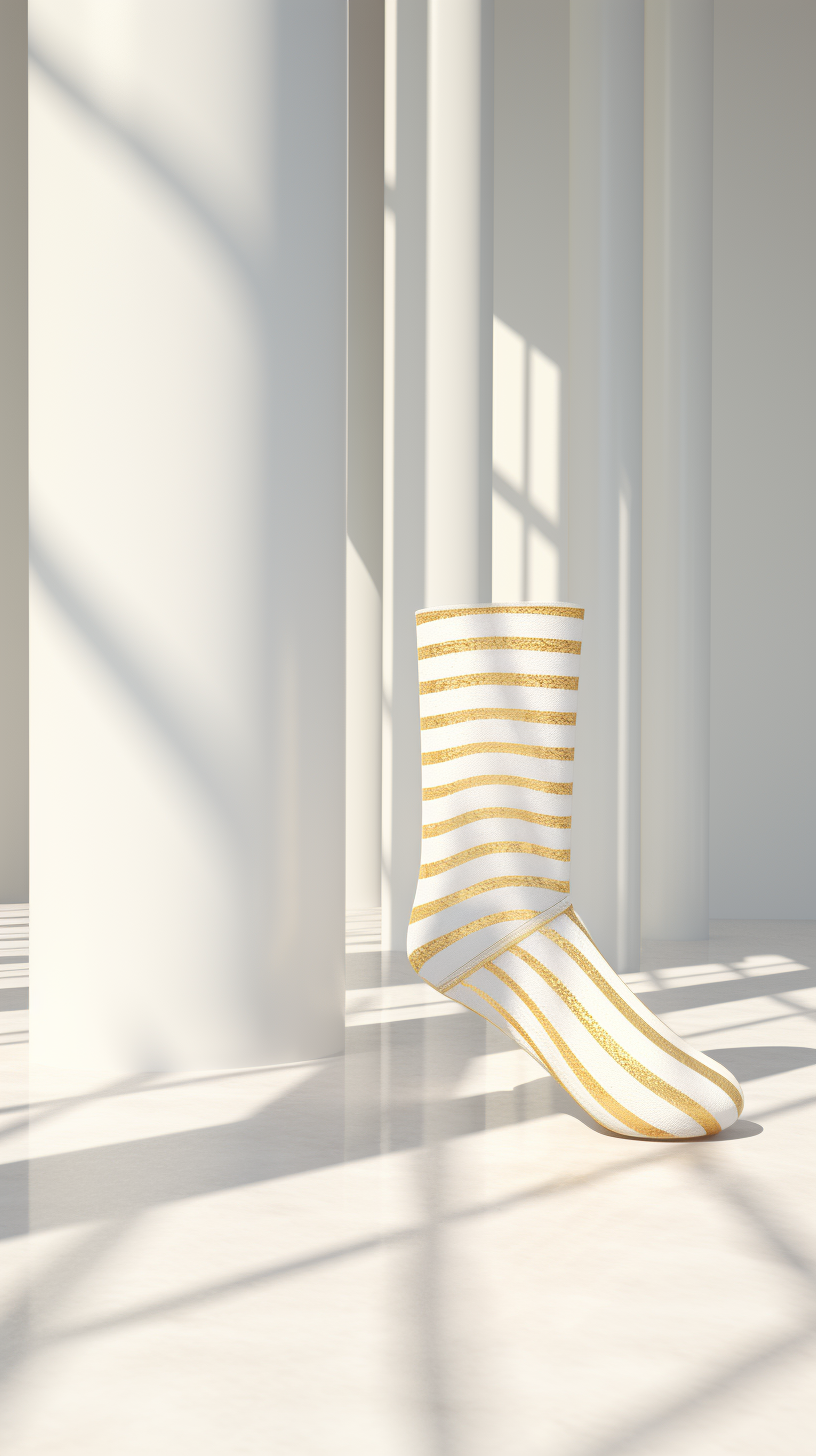 Shining magic socks in white environment