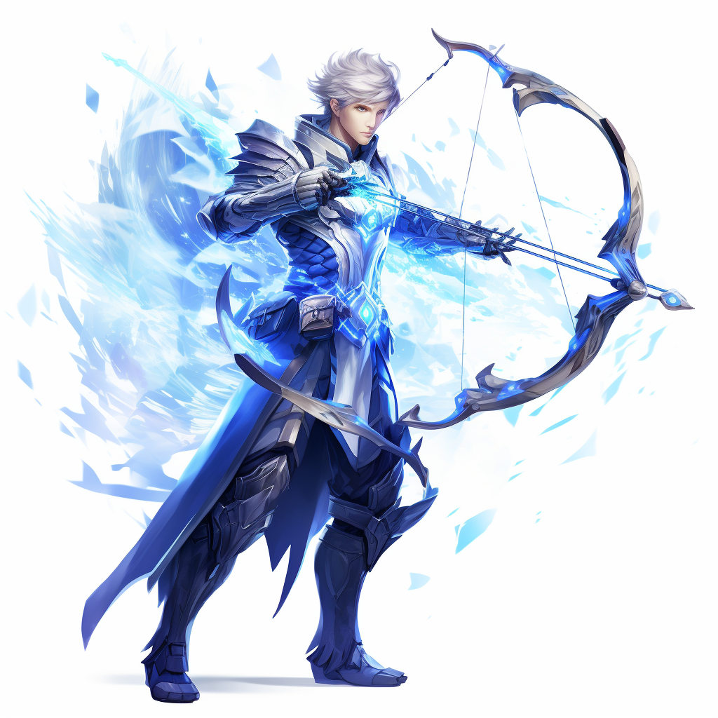 Magical Archer shooting blue light arrow