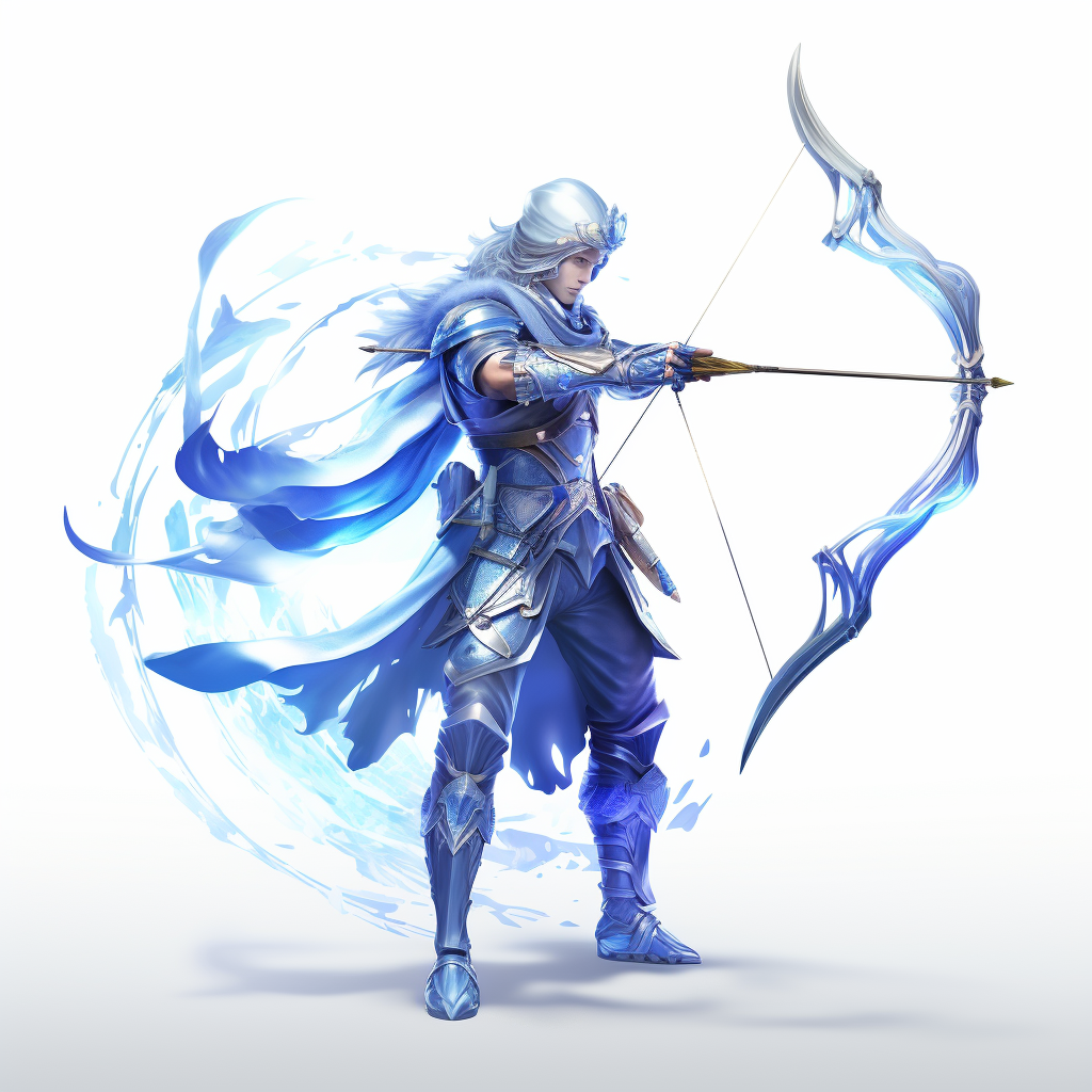 Young Male Magical Archer with Blue Light Arrows