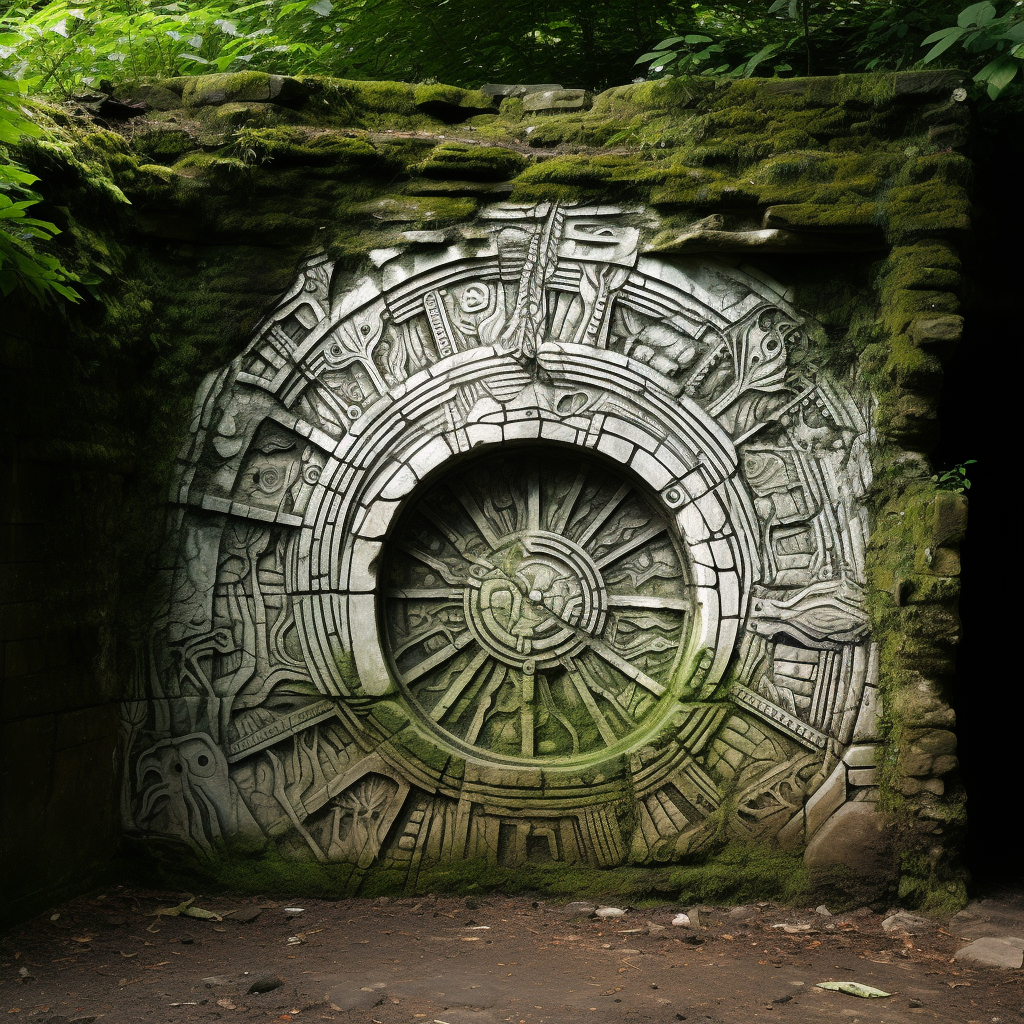 Magical Door Portal on Stone Wall