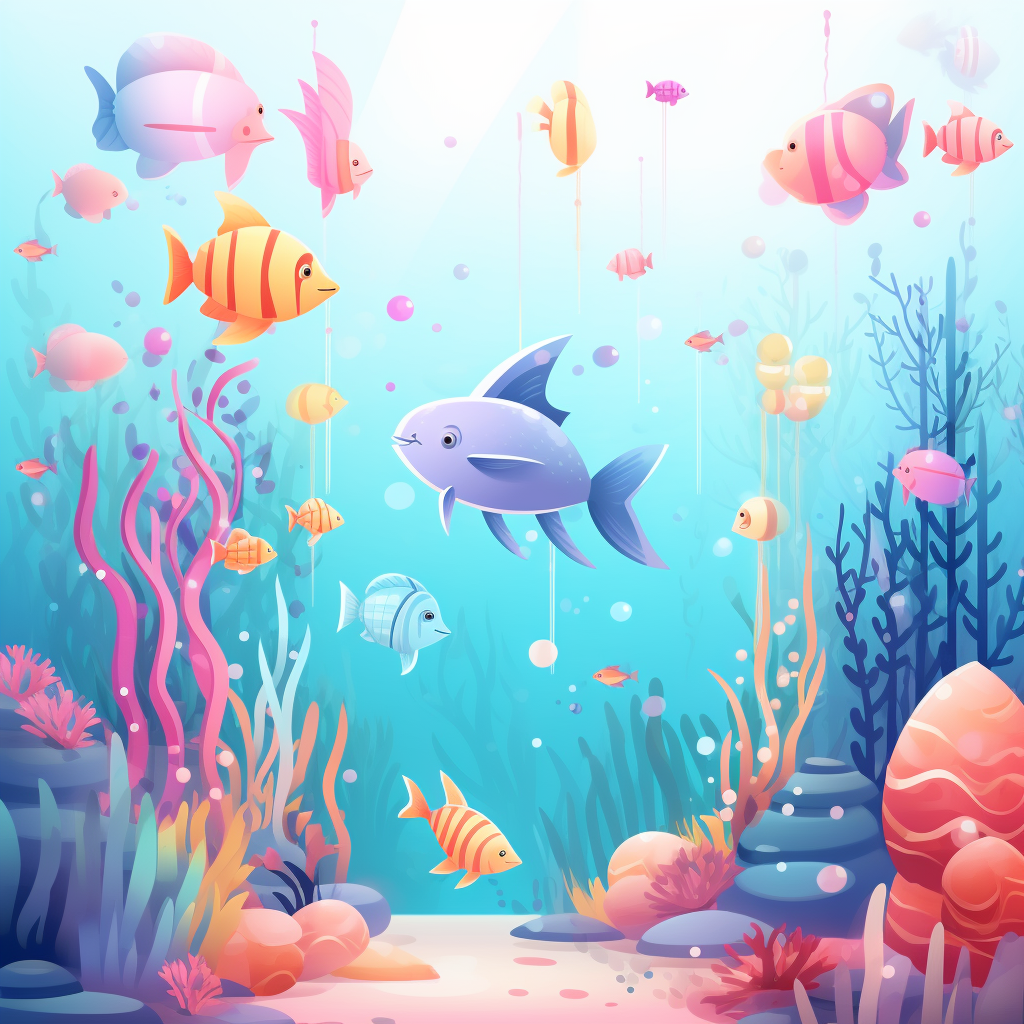 Illustration of a magical underwater landscape