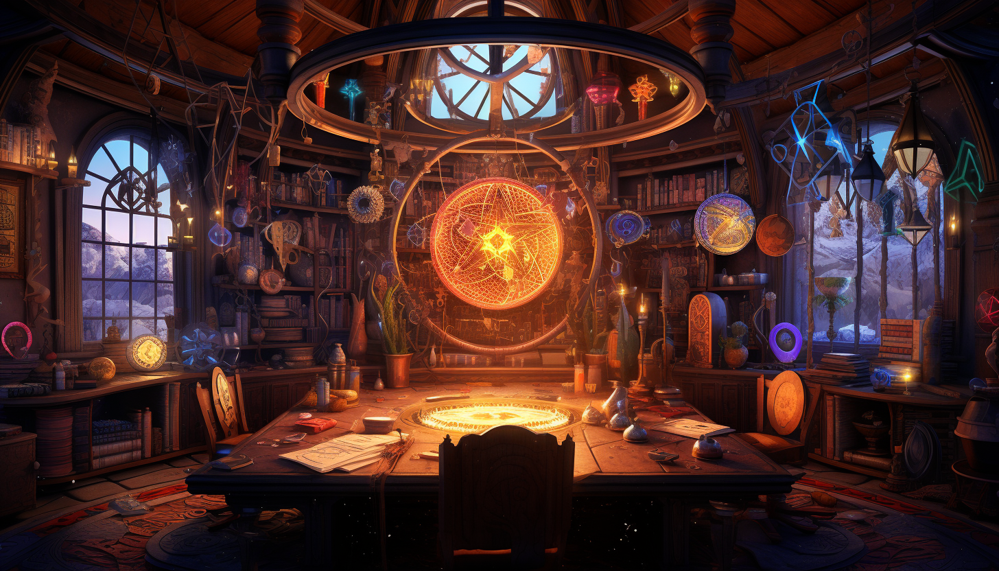 Enchanting fortune teller's workplace with mystical aura