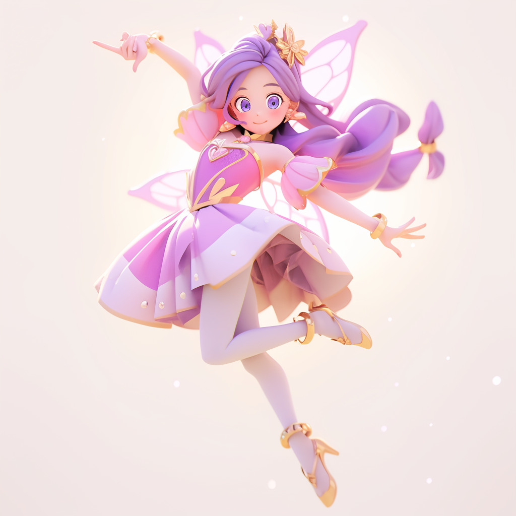 Magical princess with purple hair