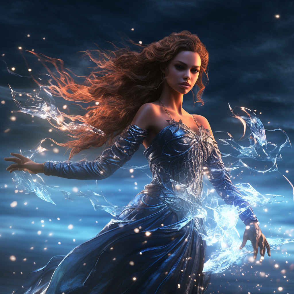 Stunning portrait of a magical ocean goddess