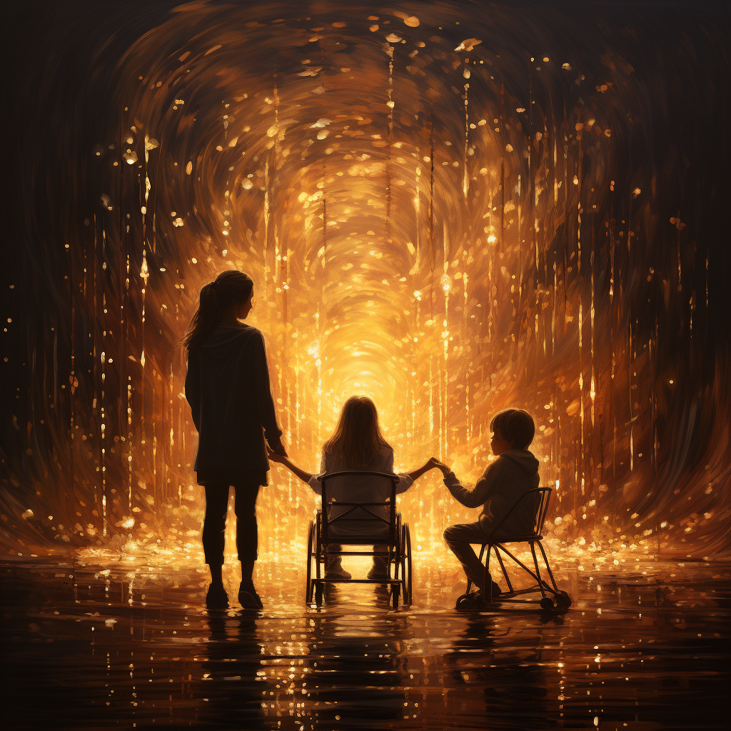 Silhouette of Woman with ALS in Wheelchair