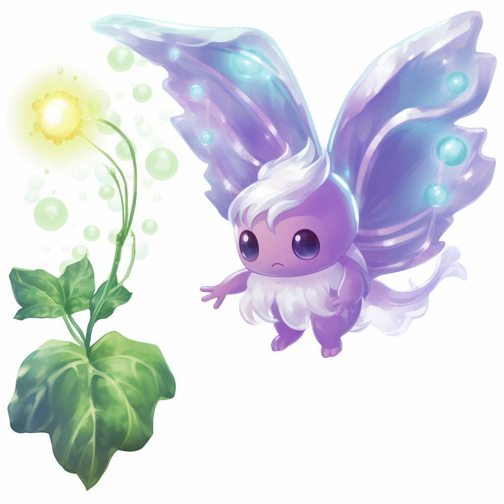 Magical sprite and sprout flying