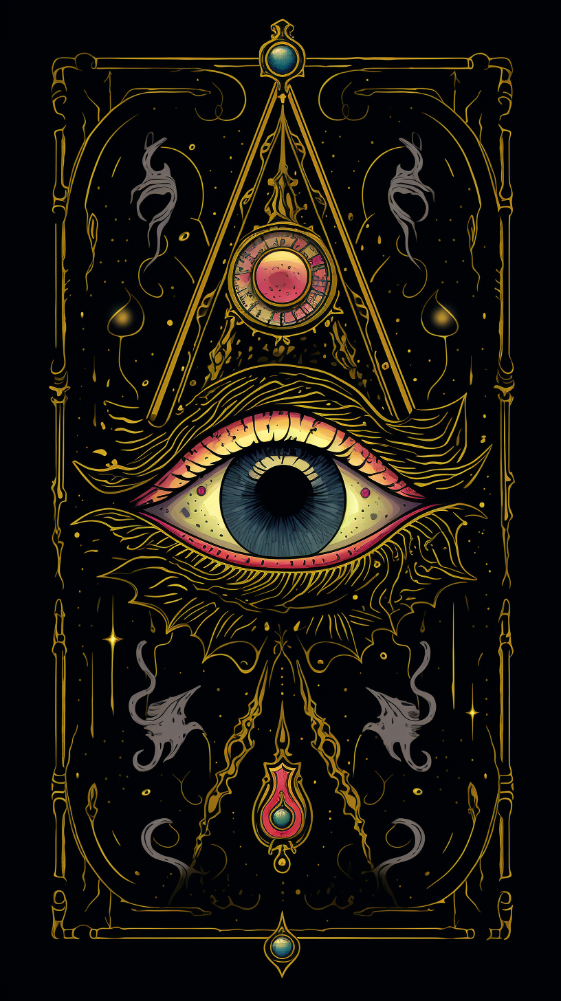 Hand-drawn magical symbol on tarot card