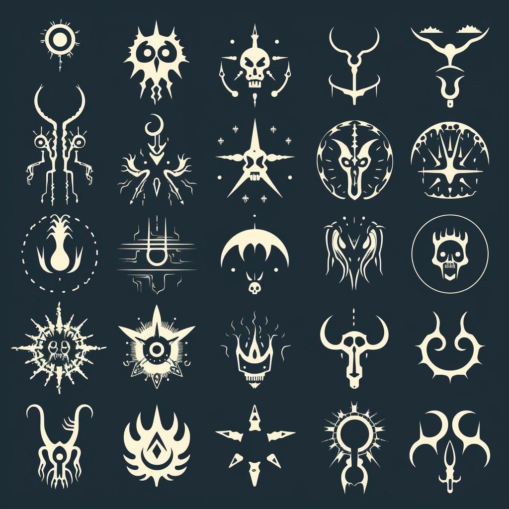 Illustration of magical symbols for a nightmare god