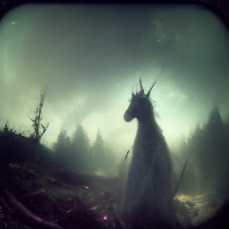 Captured image of a mystical unicorn in a magical forest