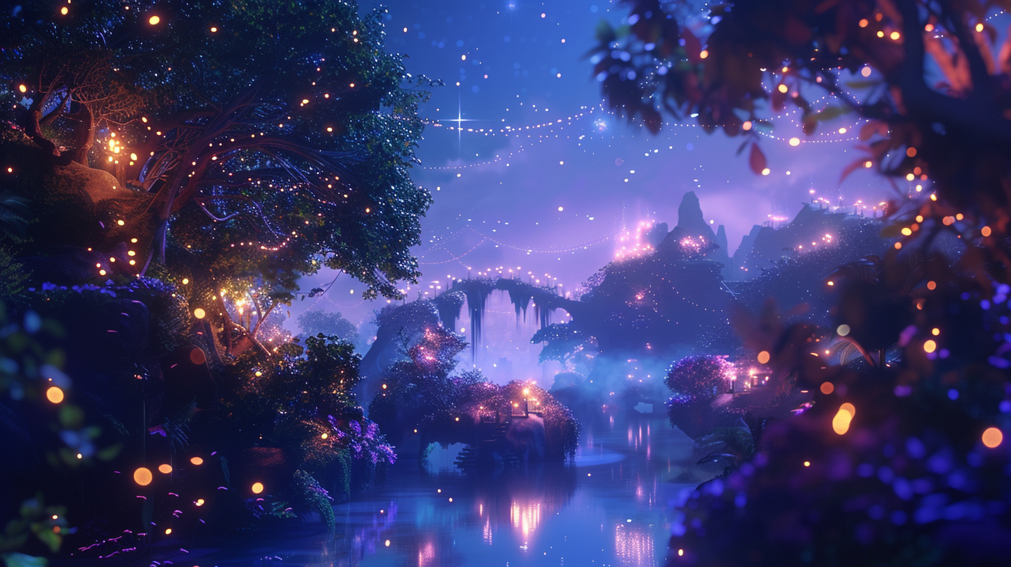 Surreal magical wizard garden image