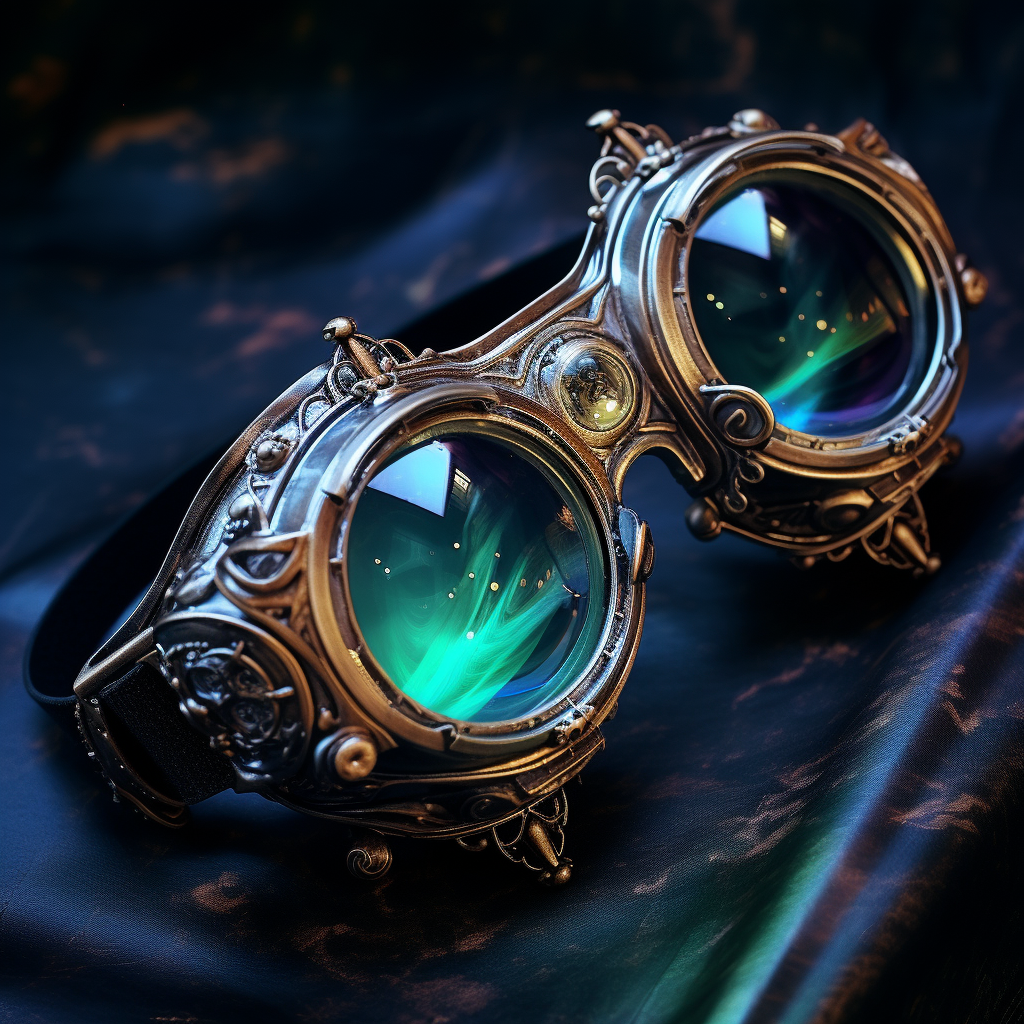 Enchanting magnifying goggles with magical effects