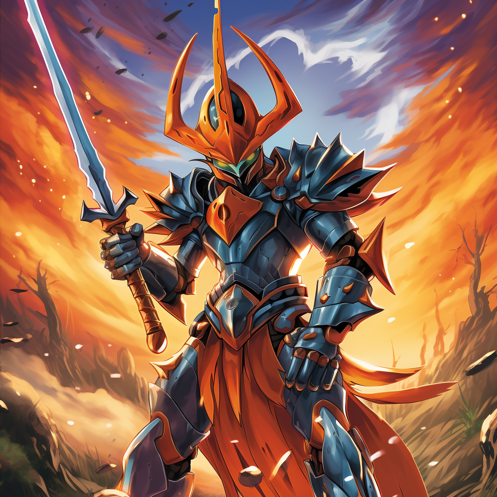 Magnet Warrior in Yu-Gi-Oh Art Style