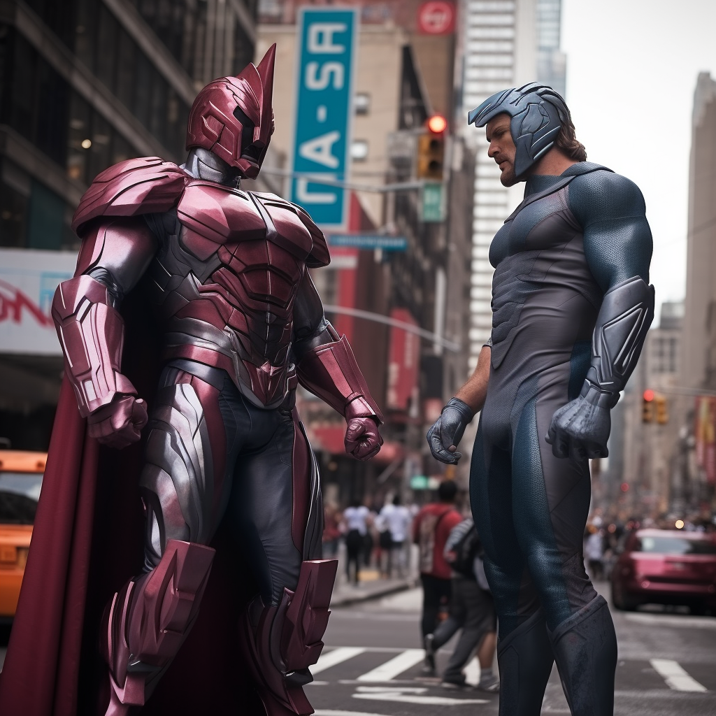 Magneto Fighting Sentinel in NYC