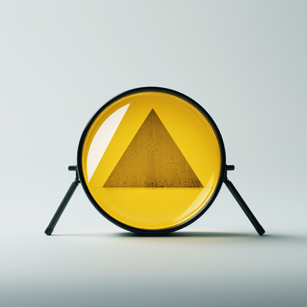 Minimalist image of a magnifying glass on a tent