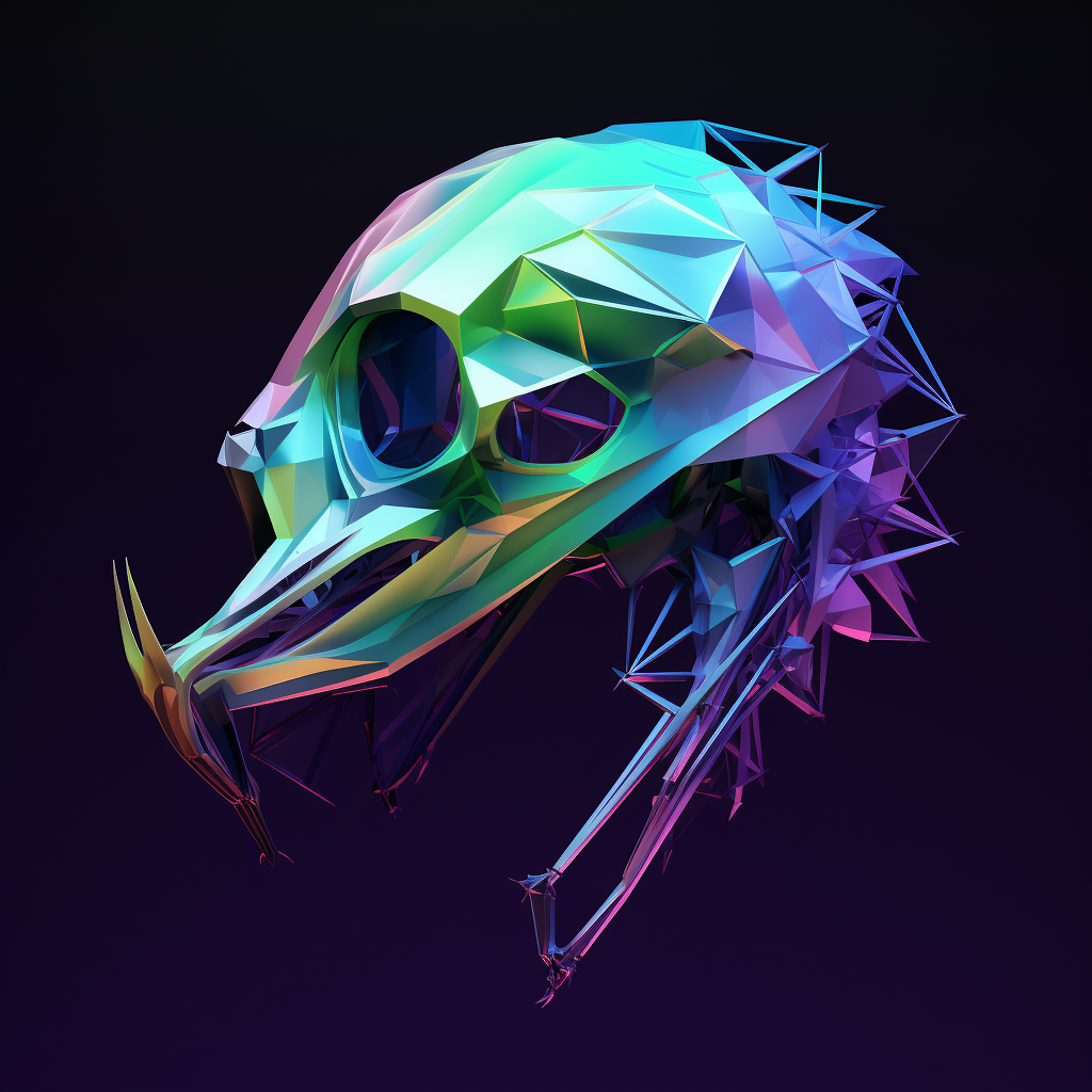 Mystical Magpie Skull Hologram Image