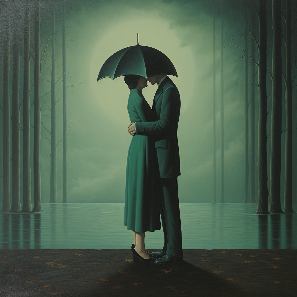 Surreal Lovers Painting by René Magritte