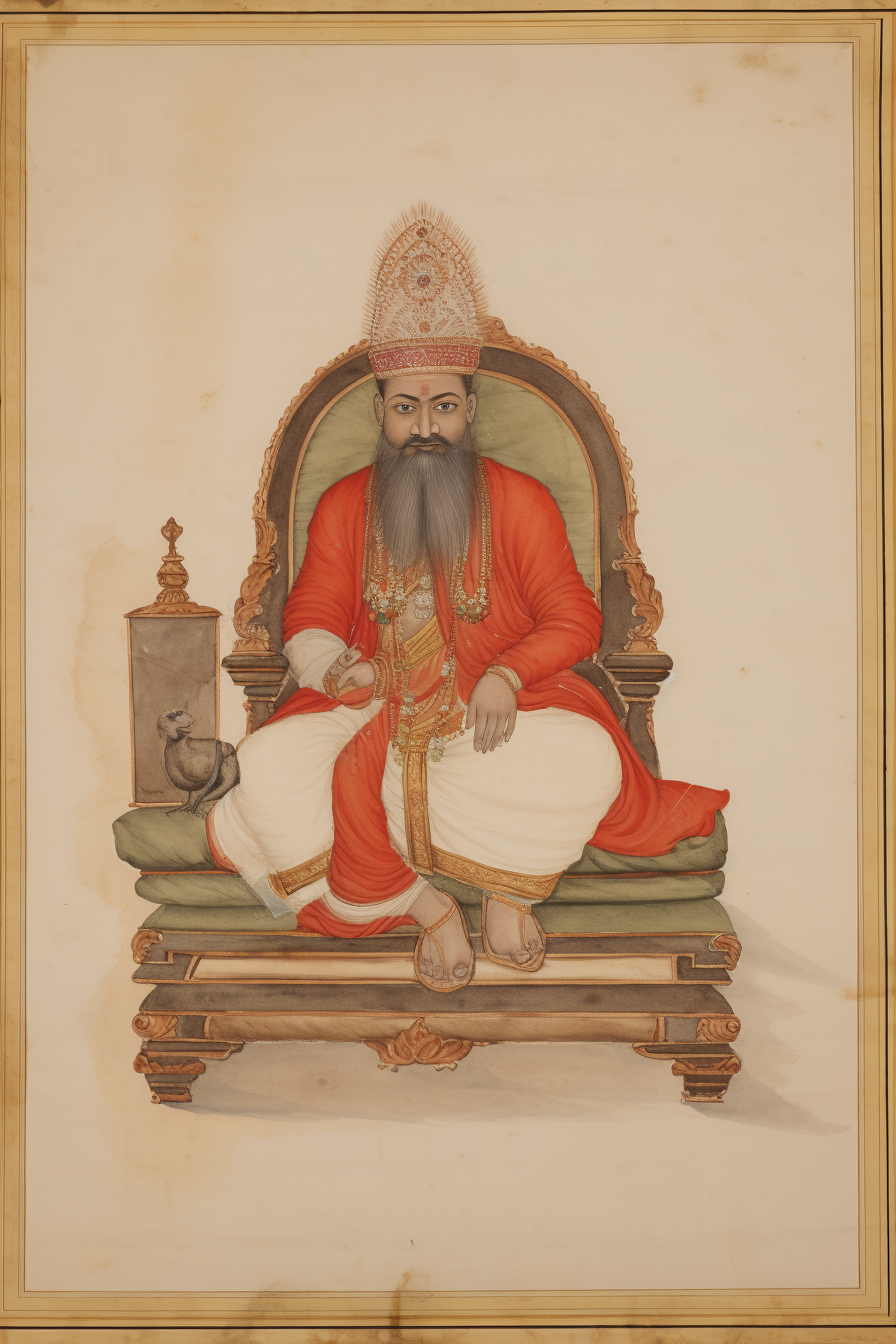 Maharaja sitting on a majestic throne