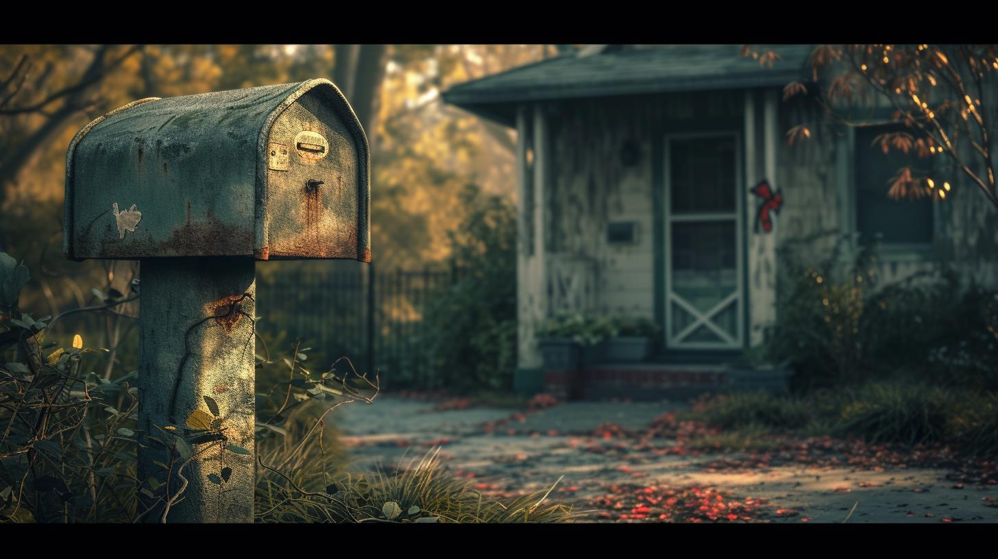 Mailbox beside American home entrance