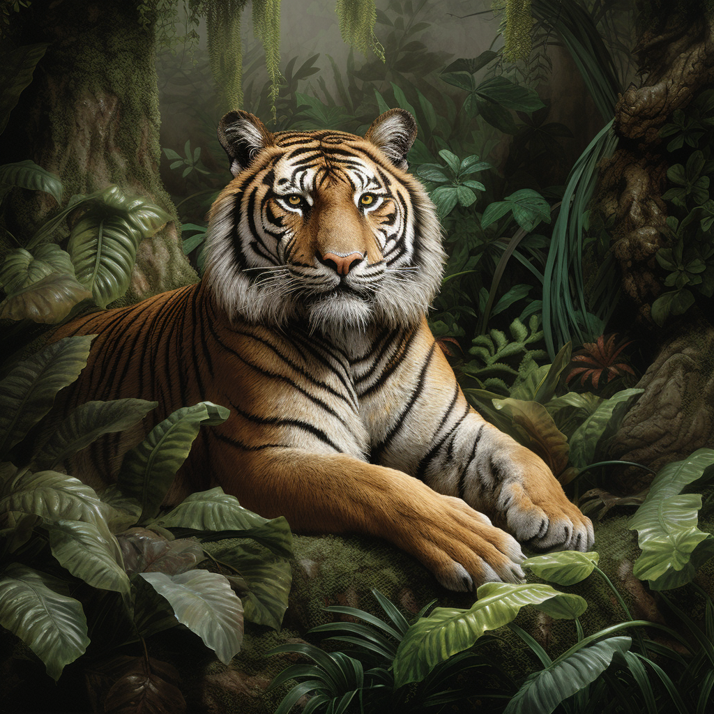 Majestic Bengal Tiger in Mystical Jungle