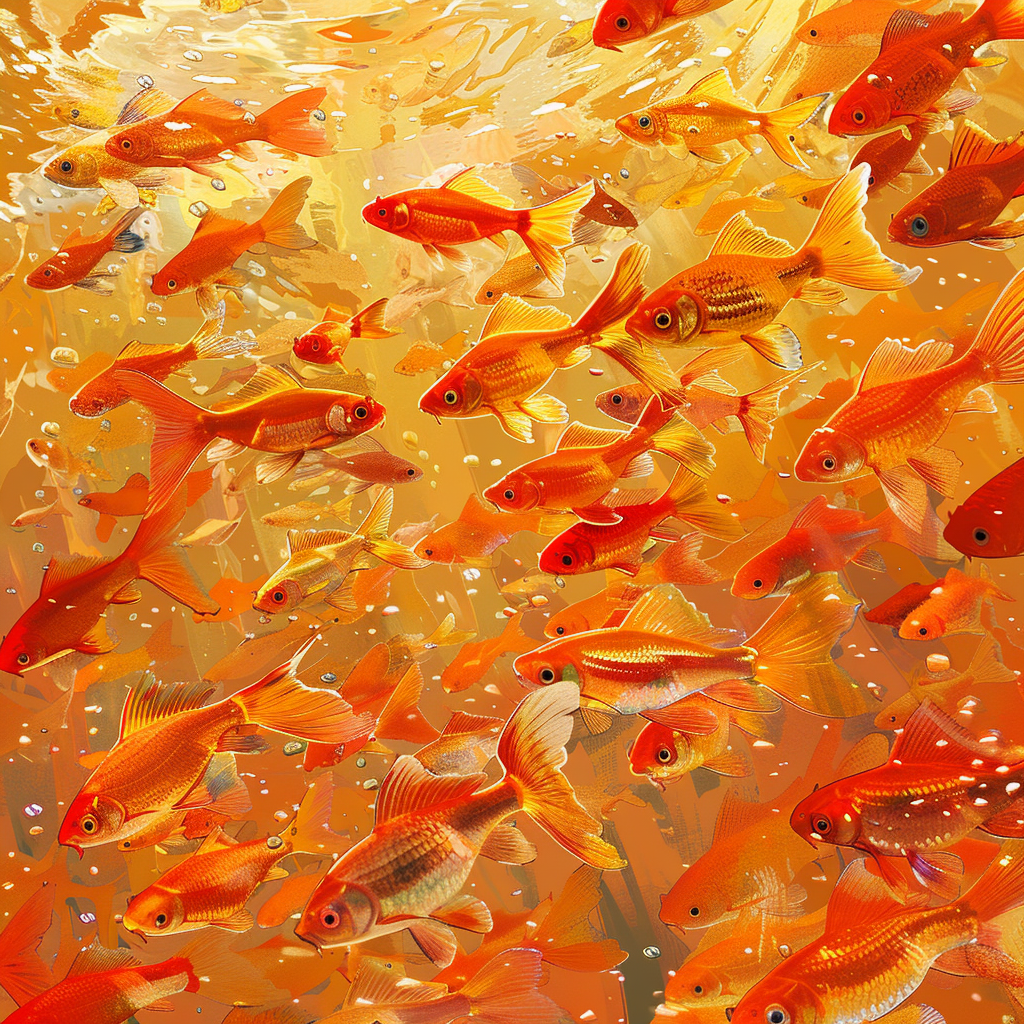 Majestic goldfishes underwater vector