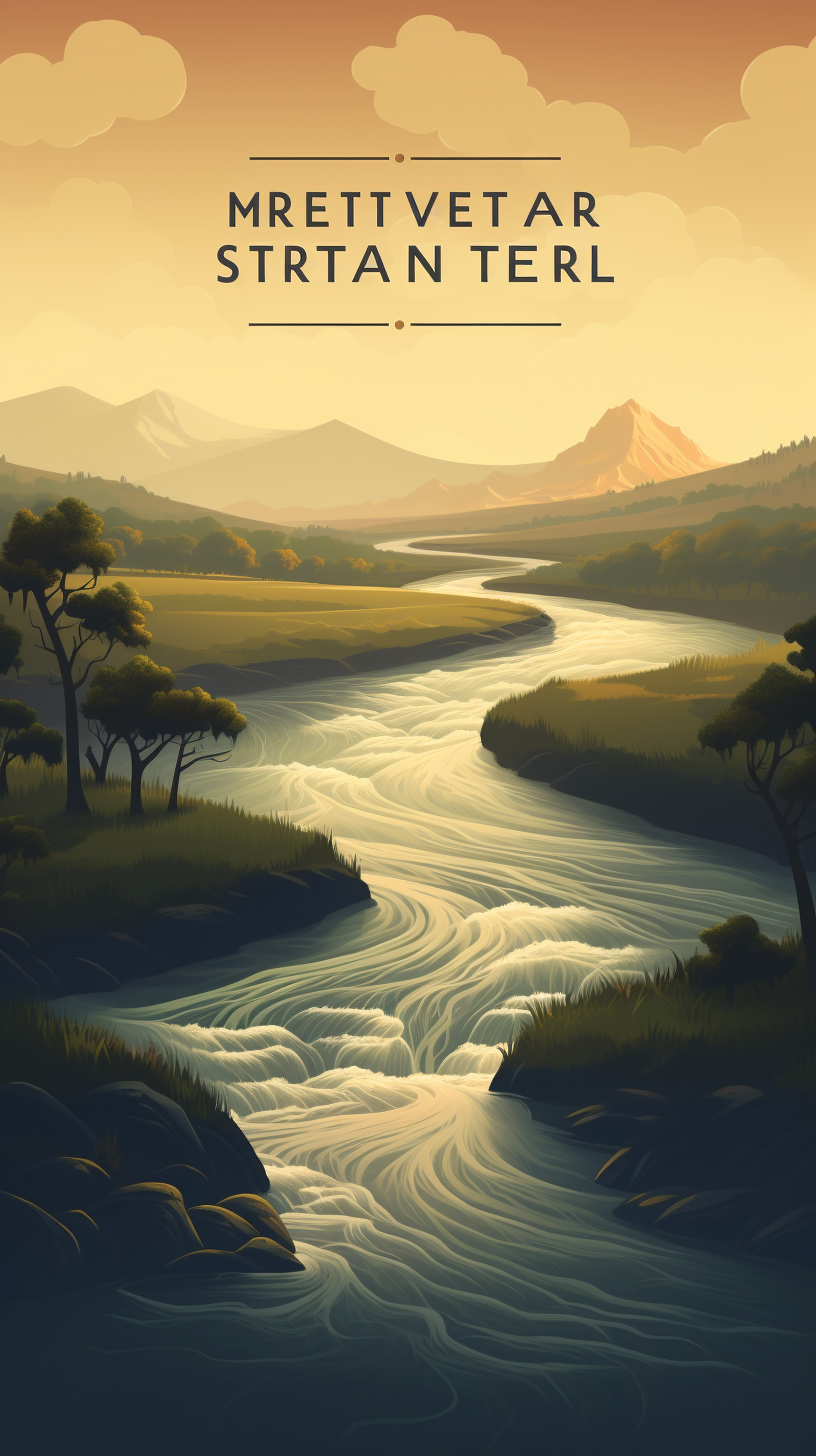 Stunning illustration of majestic river courses