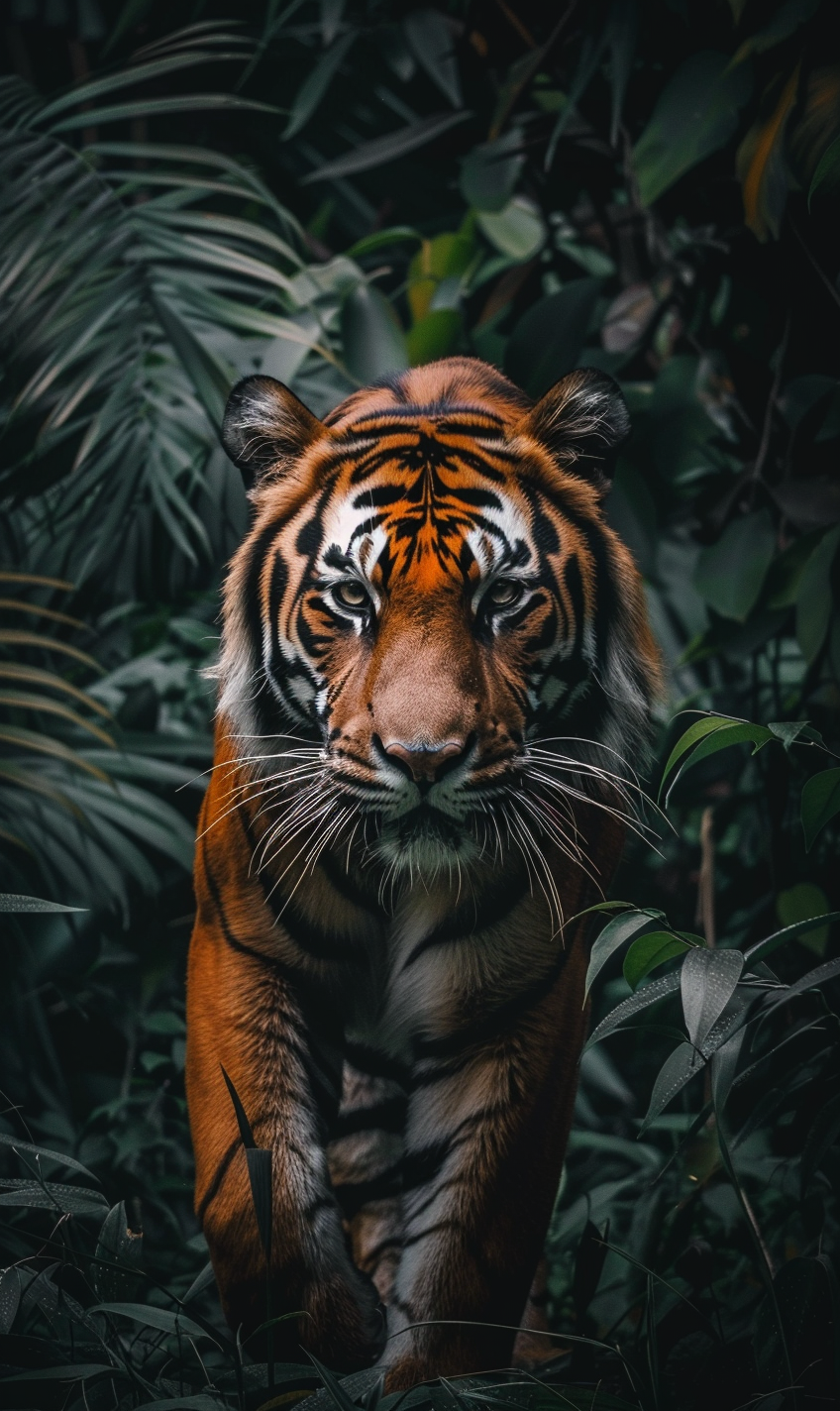 Majestic tiger in African jungle