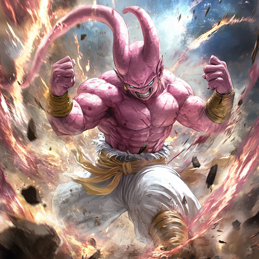 Majin Buu fierce battle scene