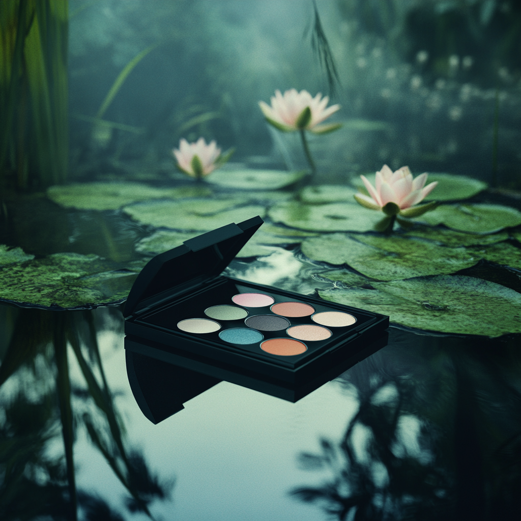 Premium makeup palette in forest pond