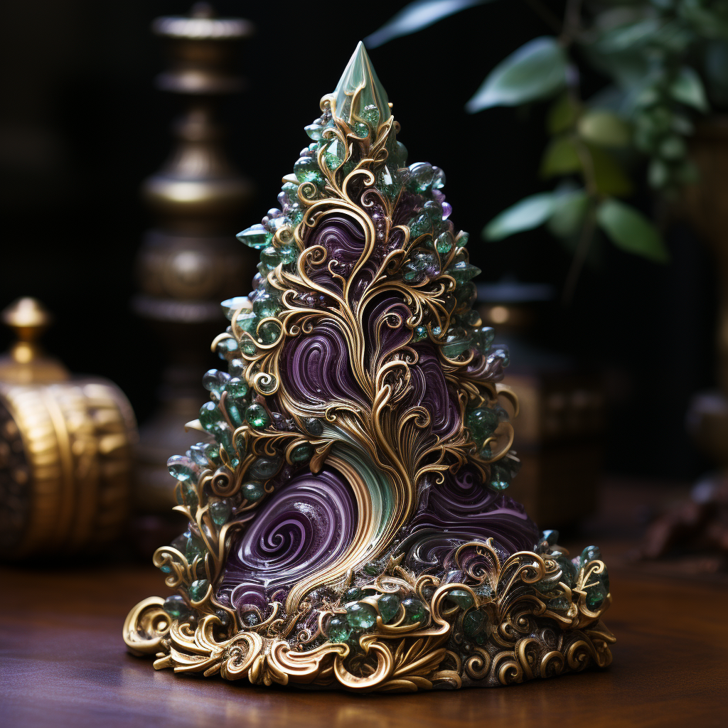 Gorgeous Malachite Amethyst Christmas Tree