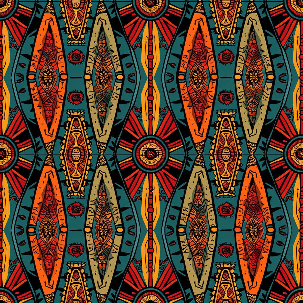 Colorful Malagasy Lambahoany Pattern