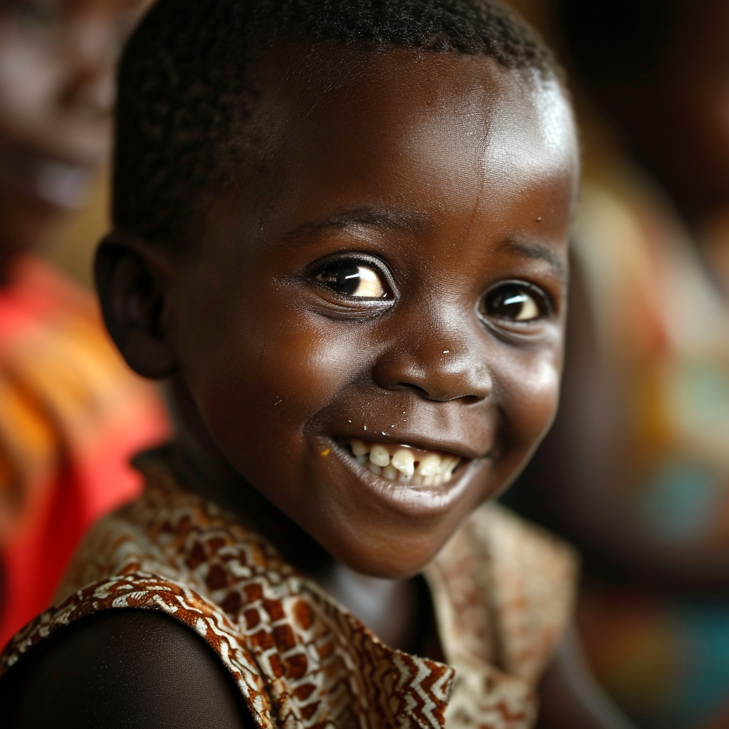 Children celebrating arrival of malaria vaccines