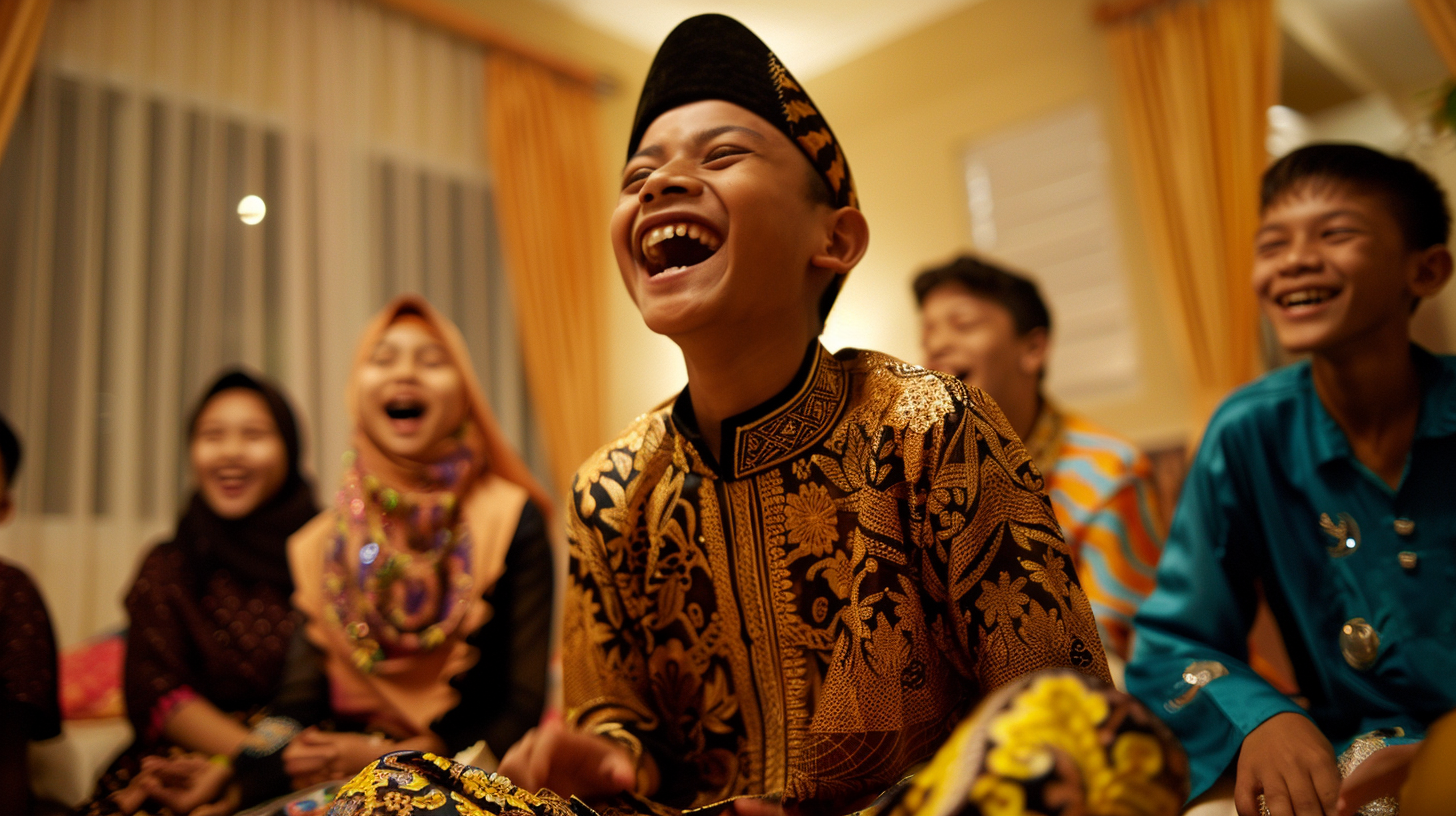 Malay teenagers laughing in Singapore