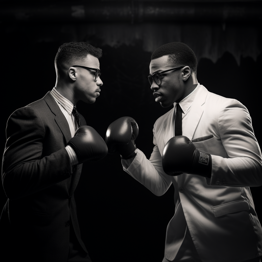 Malcolm X and Goku in Classic Boxing Match