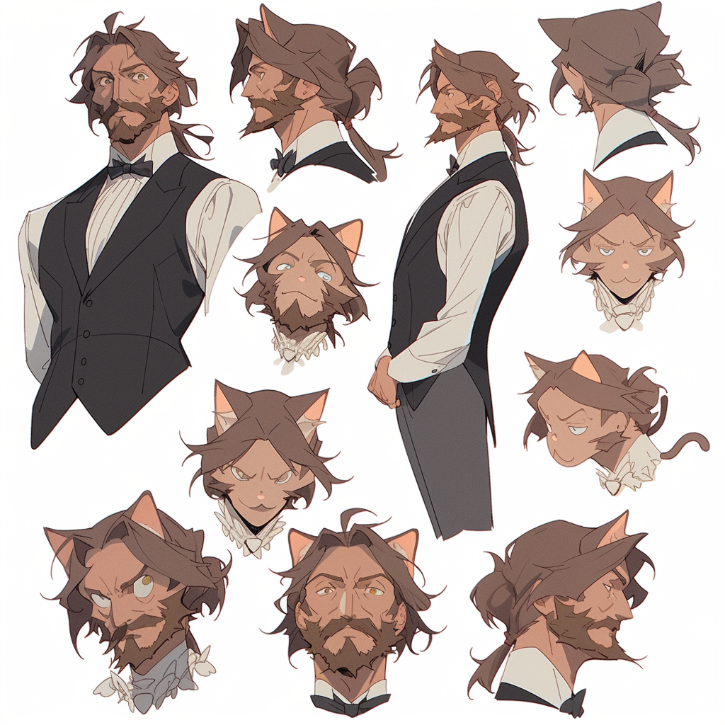 Stylish male anime character sheet