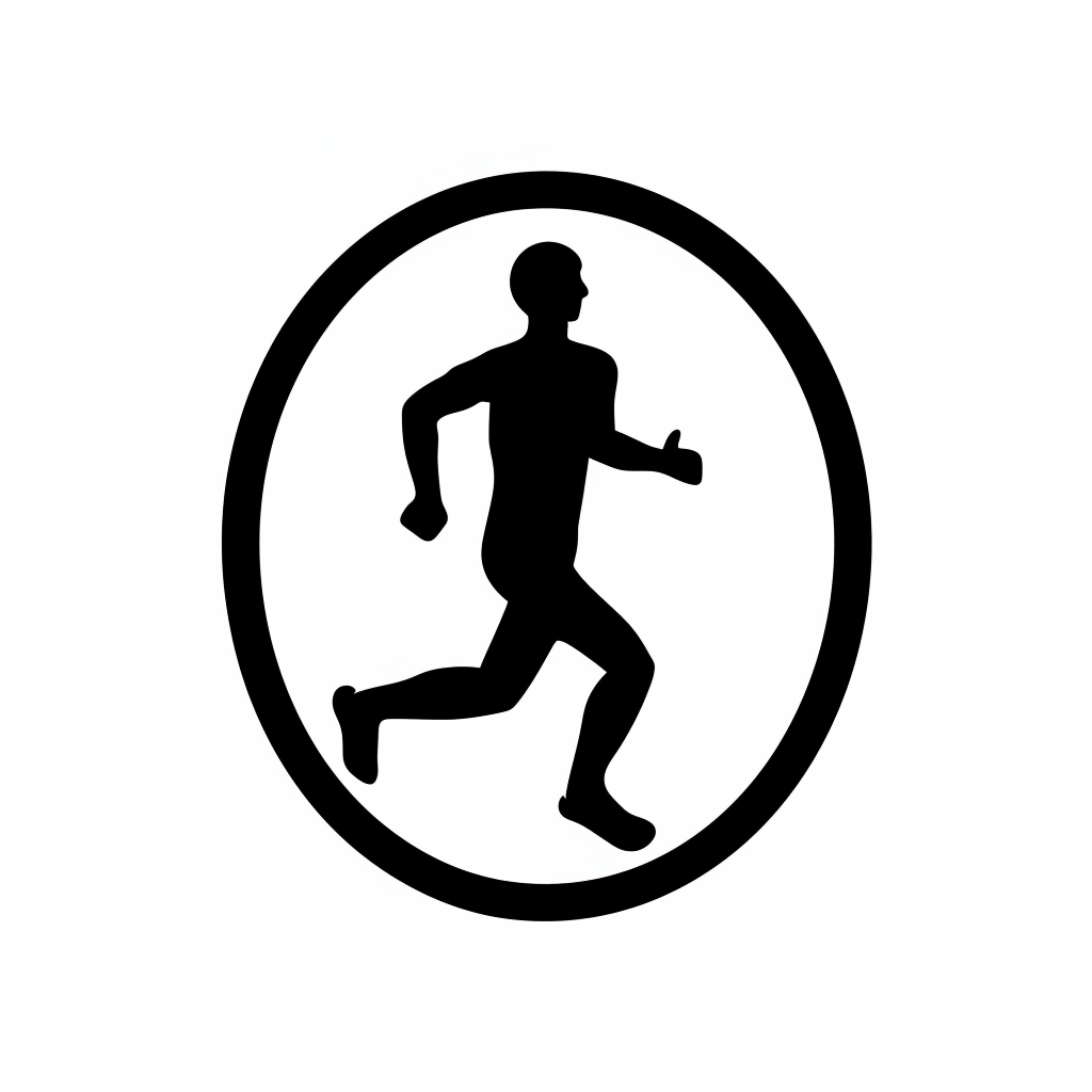 Male bathroom sign man running