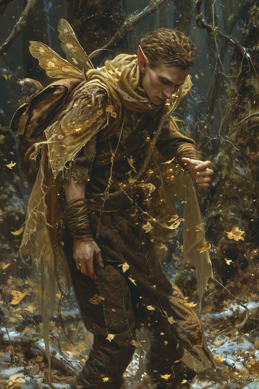 Male Elf Noble Dress Scared Bee Fantasy Art