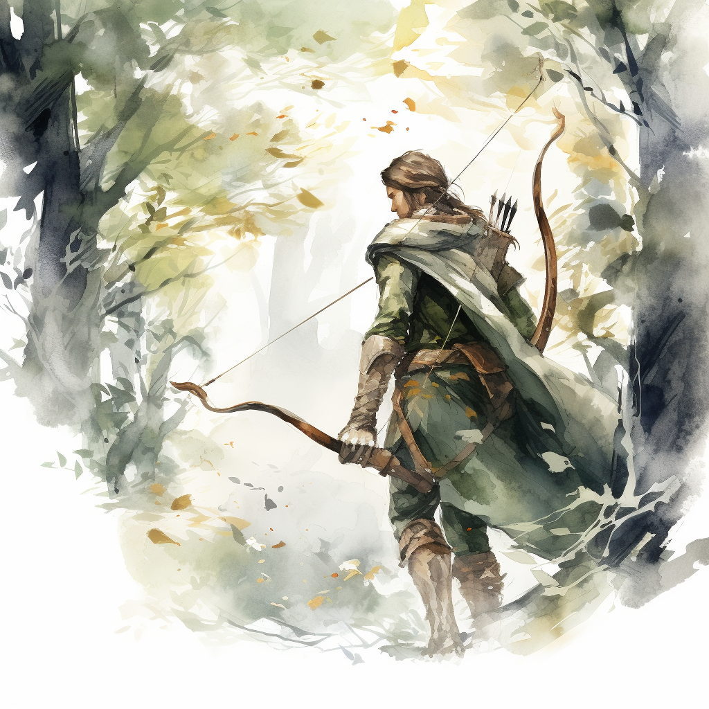 Male Elven Ranger Stalking in Forest