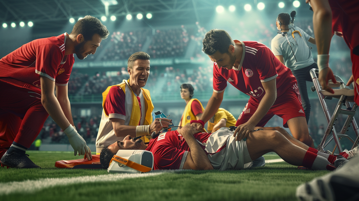 Soccer player medical emergency treatment