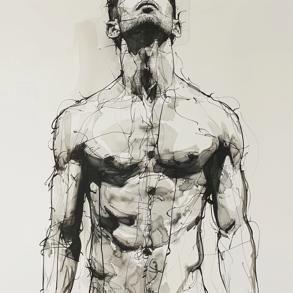 Male Torso Abstract Artline Illustration