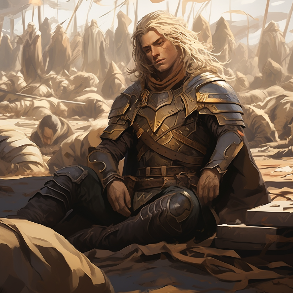 Male Elven Barbarian in Light Leather Armor