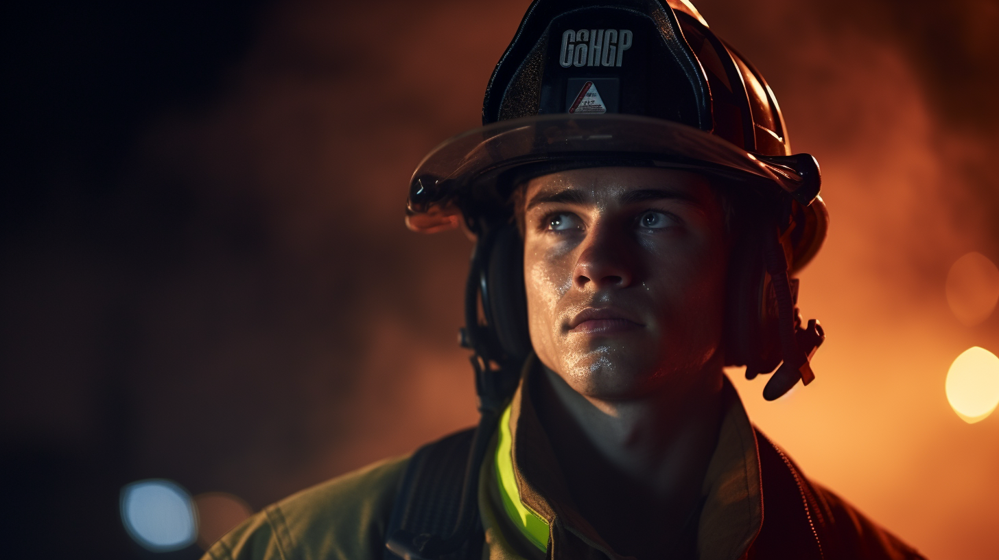 Young male firefighter engaging in a whispering conversation