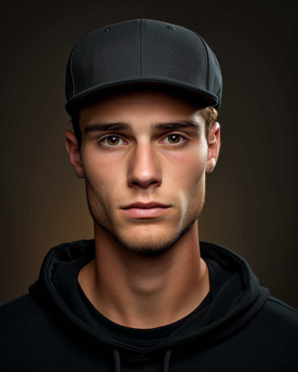 Male Model with Black Baseball Cap Skater Look