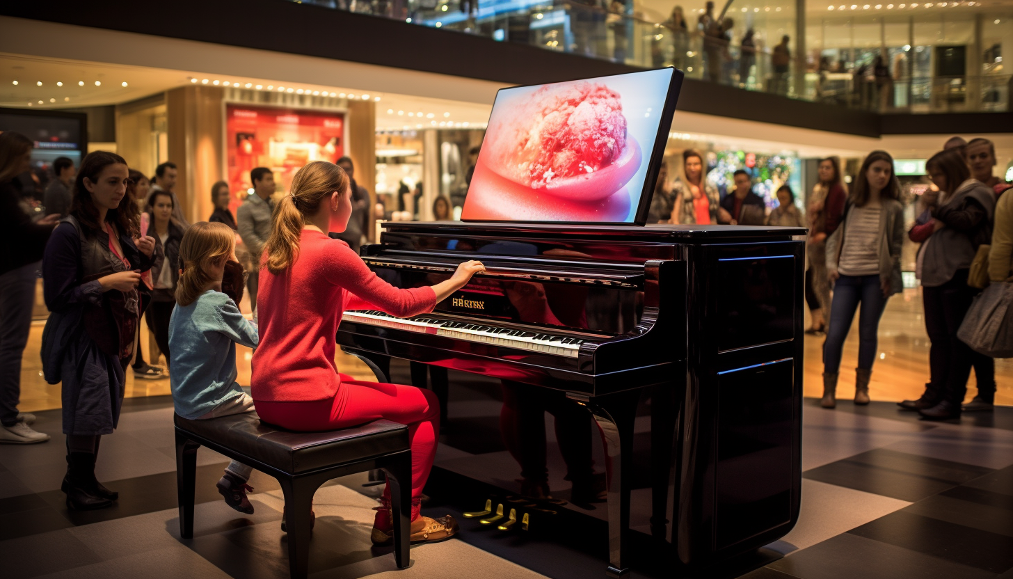 People enjoying brand immersion in mall