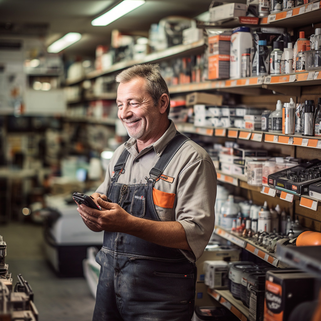 Man in Auto Parts Store