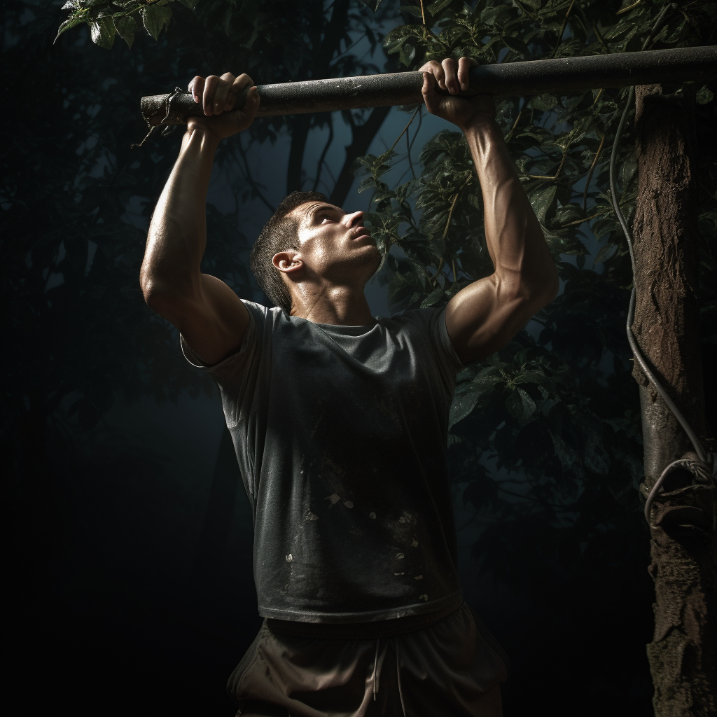 Man performing pull-ups with perfect form