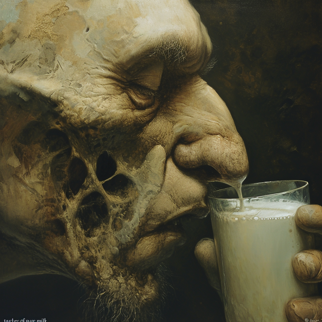 Man drinking glass of milk