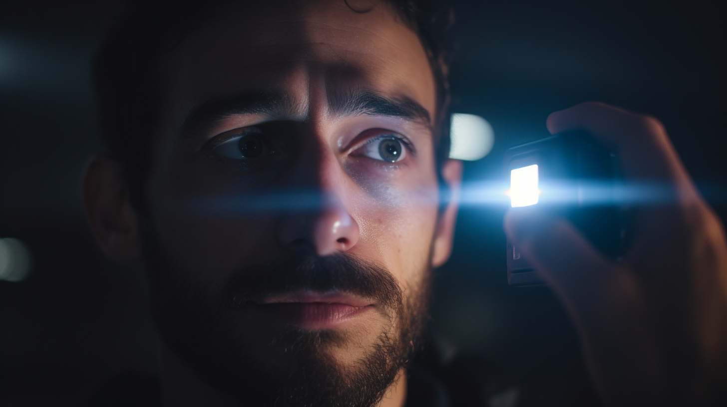 Man entering security vault with biometric system