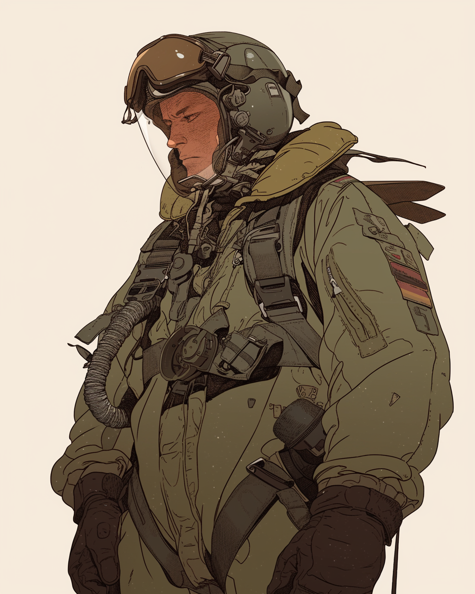 Man in Military Flight Suit